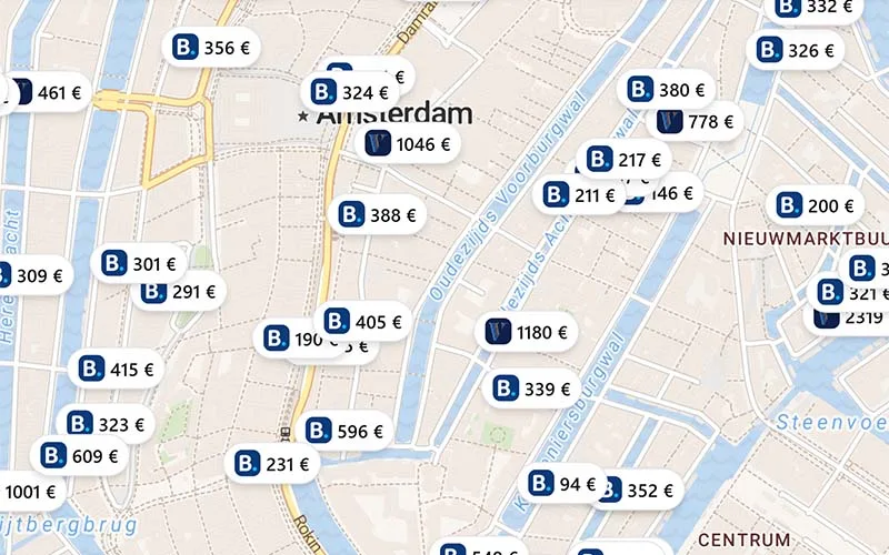 Hoteles chollo en el mapa