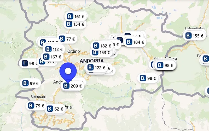Hoteles chollo en el mapa