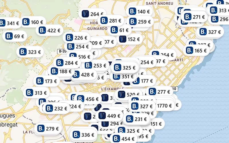 Hoteles chollo en el mapa