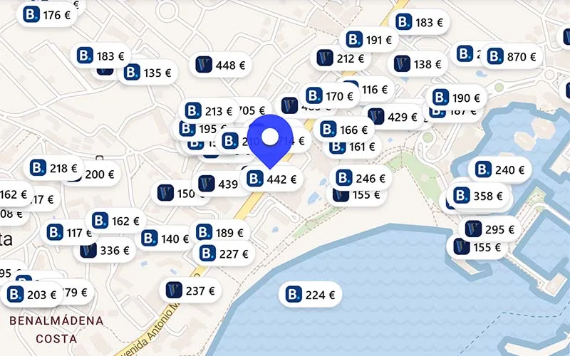 Hoteles chollo en el mapa