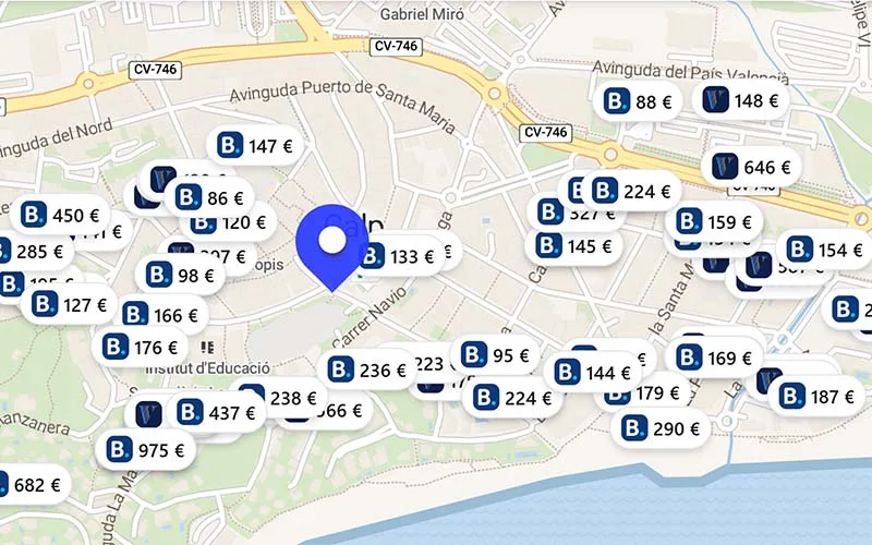 Hoteles chollo en el mapa