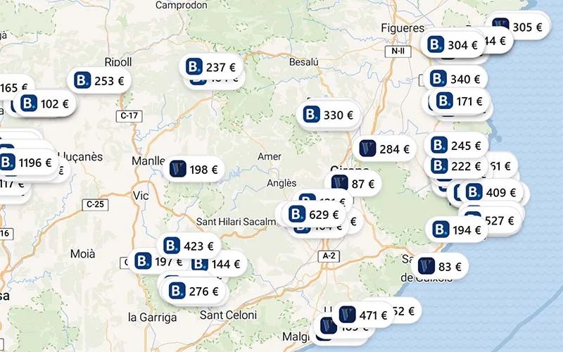 Hoteles chollo en el mapa