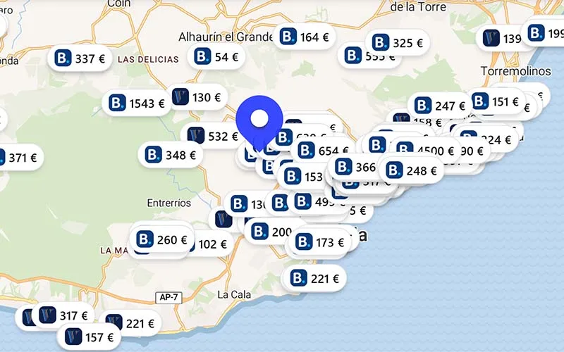 Hoteles chollo en el mapa