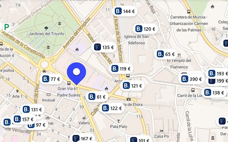 Hoteles chollo en el mapa