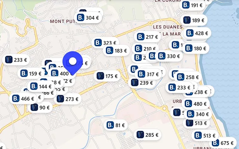 Hoteles chollo en el mapa