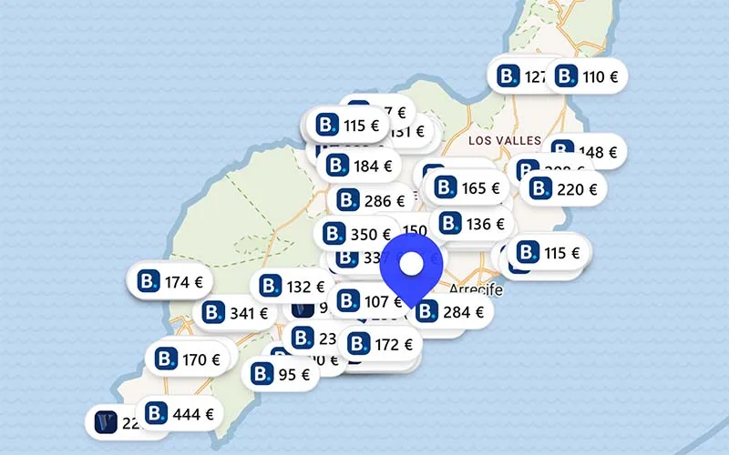 Hoteles chollo en el mapa