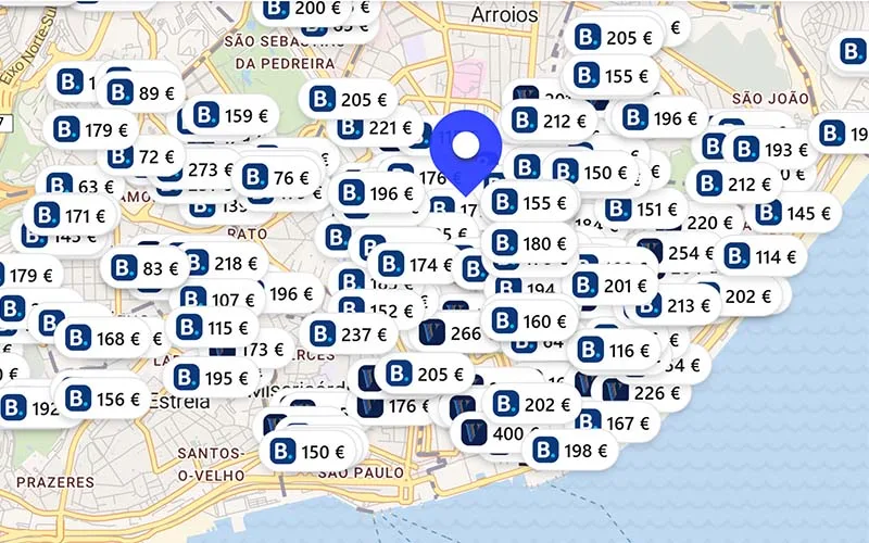 Hoteles chollo en el mapa