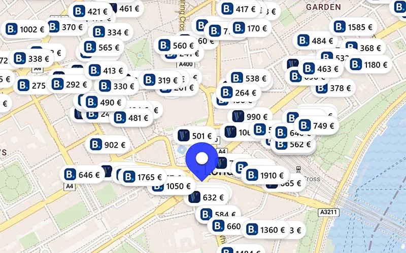 Hoteles chollo en el mapa