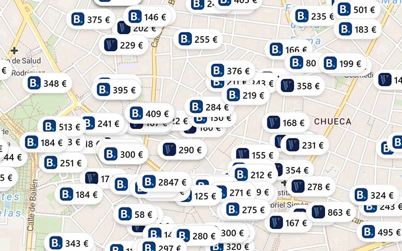 Hoteles chollo en el mapa