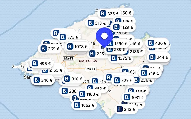 Hoteles chollo en el mapa