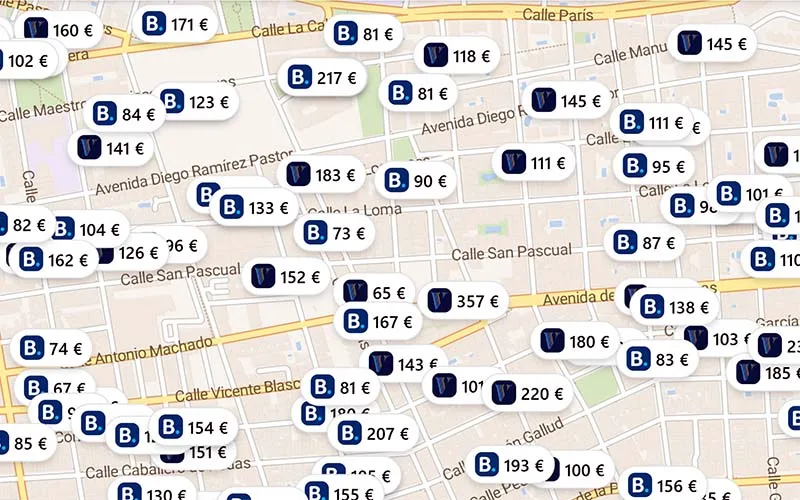 Hoteles chollo en el mapa
