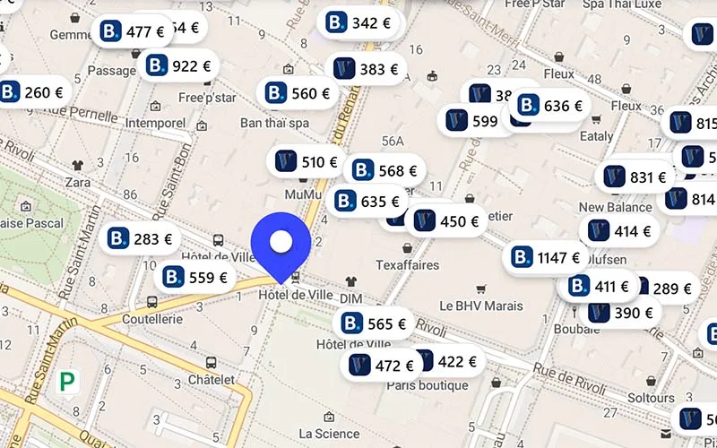 Hoteles chollo en el mapa
