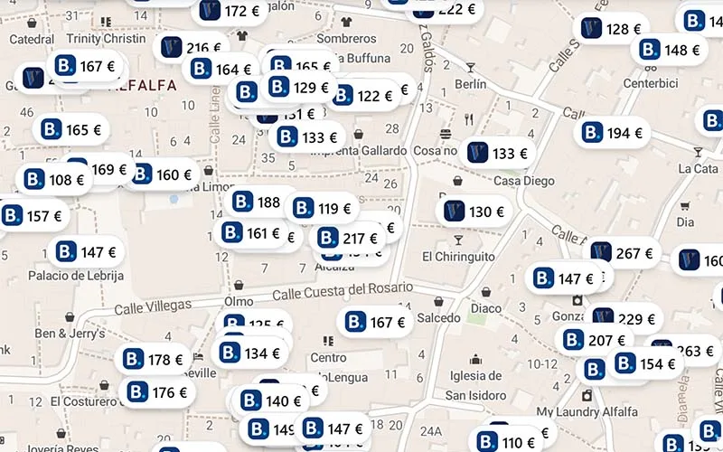 Hoteles chollo en el mapa