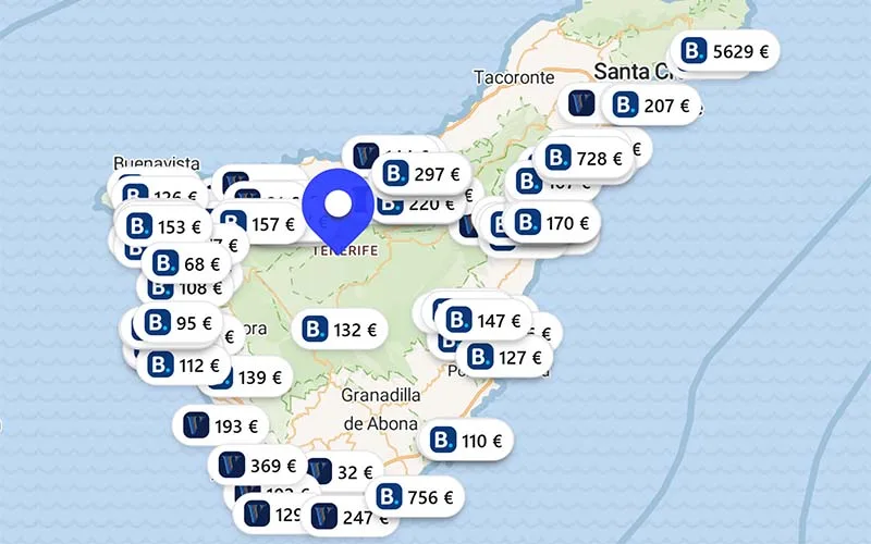 Hoteles chollo en el mapa