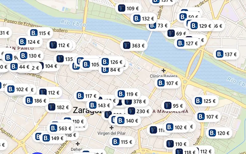 Hoteles chollo en el mapa